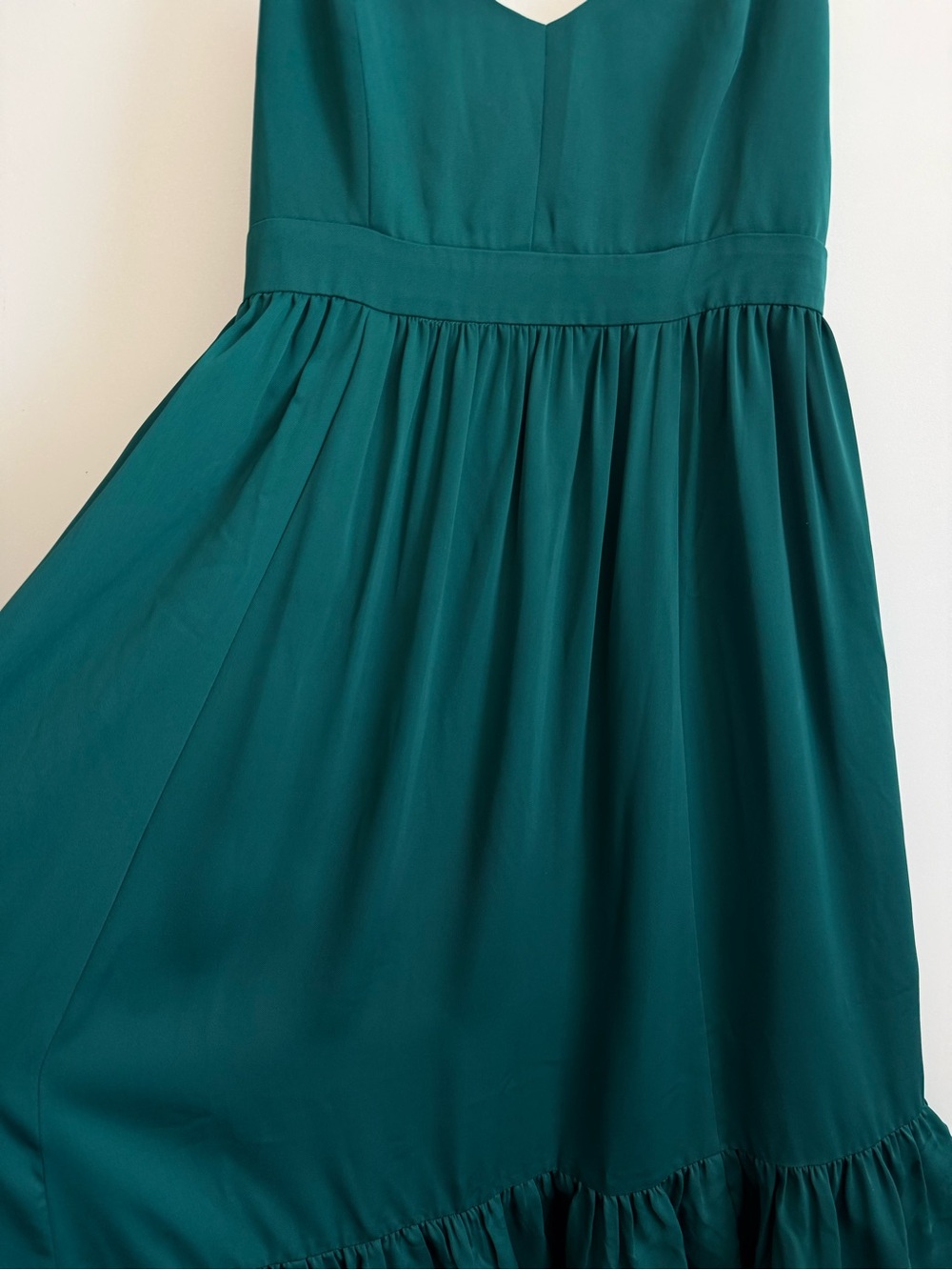 J. CREW Drapey Spaghetti Strap Dress Green Size 8 - Picture 3 of 9